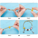 10Pcs 5 Colors Brass European Style Bracelet Making, Mixed Color, 7-5/8 inch(195mm), 2.5mm, 2pcs/color