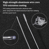 SUPERDANT 30M Aluminum Wire, Round, for Hat, Hair Ornament Making, with 100Pcs Silicone End Caps, Platinum, 15 Gauge, 1.5mm