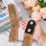 2Pcs Fashionable Alloy Tassel Epaulettes, Detachable Shoulder Badge, with Pin, Garment Accessories, Light Gold, 293mm