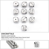10Pcs 304 Stainless Steel Beads, Dice, Stainless Steel Color, 10x10x10mm, Hole: 2mm
