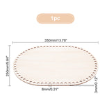 DIY Unfinished Wood Plate, Oval, Beige, 35x25x0.3cm, Hole: 8mm