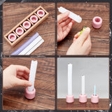 Porcelain Candle Holder, Candle Jar, Column, Pink, 3.2x3.2cm, Inner Diameter: 1.75cm, 5pcs/box