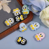 10Pcs 5 Colors Penguin Food Grade Eco-Friendly Silicone Beads, Chewing Beads For Teethers, DIY Nursing Necklaces Making, Mixed Color, 28x24x9mm, Hole: 2mm, 2pcs/color