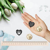1Pc Heart Shape 201 Stainless Steel Commemorative Decision Maker Coin, Pocket Hug Coin, with 1Pc PU Leather Storage Pouch, Heart Pattern, Heart: 26x26x2mm, Clip: 105x47x1.3mm