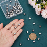 60Pcs 201 Stainless Steel Beads, Column, Stainless Steel Color, 6x6mm, Hole: 2mm