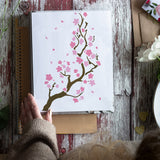 Plastic Drawing Painting Stencils Templates, for Painting on Scrapbook Fabric Tiles Floor Furniture Wood, Rectangle, March Cherry Blossom, 29.7x21cm