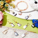10Pcs 5 Style Cat Alloy Enamel Pendant Locking Stitch Markers, 304 Stainless Steel Stitch Markers, Mixed Color, 4.1cm, 2pcs/style