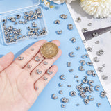 180Pcs 3 Style 304 Stainless Steel Crimp Beads Covers, Stainless Steel Color, 4~8.2x3.5~7x2.5~4mm, Hole: 1.4~2.5mm, 60pcs/style