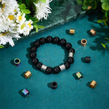 15Pcs 5 Colors 304 Stainless Steel Beads, Large Hole Beads, Grooved, Column, Mixed Color, 10x8mm, Hole: 7mm, 3pcs/color