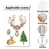 8 Sheets 8 Styles PVC Waterproof Wall Stickers, Self-Adhesive Decals, for Window or Stairway Home Decoration, Rectangle, Deer, 200x145mm, about 1 sheets/style