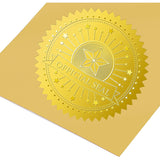 Self Adhesive Gold Foil Embossed Stickers, Medal Decoration Sticker, Star Pattern, 5x5cm