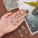 DIY Findings Kits, Including Tibetan Style Alloy Links & Pendants, Chakra Theme, Antique Silver, 84pcs/set