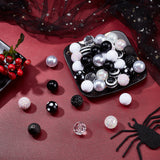1 Set Opaque Acrylic Beads Set, Kid Chunky Beads, Round, Black, 20x19.5~20mm, Hole: 3mm, 50pcs/set