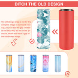 2Pcs 2 Style Silicone Cup Sleeve, Sublimation Tumblers, Insulated Reusable Cup Sleeves, Column, Red, 80~82x205~235mm, Inner Diameter: 75~79mm, 1pc/style