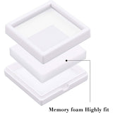 Acrylic Jewelry Box, Visual Box, Square, White, 61x61x20mm, Ratent: 51x51mm