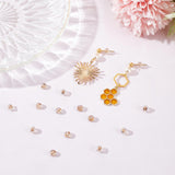 40Pcs Silicone Ear Nuts, Earring Backs, with Brass Findings, Half Round, Real 18K Gold Plated, 5x3.5mm, Hole: 1mm