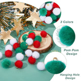 60Pcs 3 Colors Faux Mink Fur Covered Pendants, with Iron Findings, Round Charms, Mixed Color, 17x15mm, Hole: 1.8mm, 20pcs/color