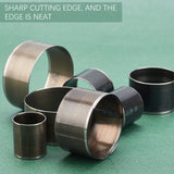 High Carbon Steel Hole Puncher, Leather Steel Rule Die, with Plastic Box, Round, Stainless Steel Color, 20~55x0.71x24mm