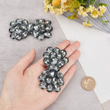 2Pcs Alloy Rhinestone Shoe Decorations, Detachable Shoe Buckle Clips, Bowknot, Greige, 45x84x12.5mm