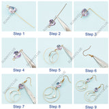 DIY Star Sun Earring Making Kits, Including Alloy & Brass Pendants, Glass Heart & Pearl Beads, Brass Earring Hooks, Golden, 130Pcs/box