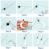 DIY Sun Moon Earring Making Kit, Including Star & Hamsa Hand & Spike Alloy Pendants, Brass Linking Rings, Glass Round Beads, Iron Earring Hooks, Antique Silver, 146Pcs/box