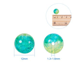 Spray Painted Crackle Glass Beads, Round, Mixed Color, 12mm, Hole: 1.3mm