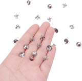 304 Stainless Steel Cup Pearl Peg Bails Pin Pendants, For Half Drilled Beads, Stainless Steel Color, 8x8mm, Hole: 2mm, Pin: 0.7mm