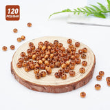 120Pcs Round Natural Wood Beads, Round, BurlyWood, 6x5mm, Hole: 2mm