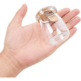 Glass Jar, Glass Bottle for Bead Containers, with Cork Stopper & Tags, Wishing Bottle, Clear, 7.7x5.6cm, 10pcs/set