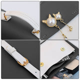 DIY Imitation Leather Sew on Women's Crossbody Bag Making Kit, including Fabrics, Imitation Pearl Cat Head Ornament, Alloy Buckles & Magnetic Button, Cord and Needle, Screwdriver, Black, Finished Product: 25x7x18.5cm