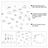 120Pcs Bail Kit for DIY Pendant Making, Including 304 Stainless Steel Snap on Bails & Pinch Bails & Ice Pick Pinch Bails, Stainless Steel Color, 120pcs/set