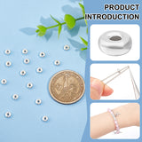 Flat Round 925 Sterling Silver Spacer Beads, Silver, 4.5x2mm, Hole: 1.5mm, 30pcs/box
