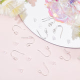 10 Pairs 925 Sterling Silver Earring Hooks, with Horizontal Loops & 50Pcs Plastic Ear Nuts & 1Pcs Polishing Cloth, Silver, 16.5x12~13mm, Hole: 2mm, 22 Gauge, Pin: 0.6mm