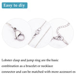 304 Stainless Steel Lobster Claw Clasps, with Open Jump Rings, Stainless Steel Color, 6.8x5.2x1.1cm