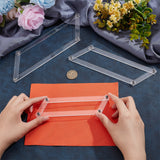 3 Sets 3 Style Acrylic Leather Stamp Guide Kit, Adjustable Frame Leathercraft Tool Supplies, Clear, Rectangle: 5.2~20x1.15x0.3cm, Hole: 4.5mm