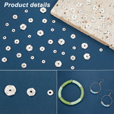 60Pcs 3 Stykes Brass Beads, Flat Round Shape, Long-Lasting Plated, Silver, 4x1~1.5mm, Hole: 1.2mm, 20pcs/style