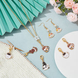 Cat & Coffee Cup Stitch Markers, Alloy Enamel Crochet Lobster Clasp Charms, Locking Stitch Marker with Wine Glass Charm Ring, Mixed Color, 3.3~4.3cm, 5 style, 2pcs/style, 10pcs/set