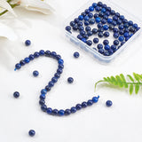 Natural Lapis Lazuli Beads Strands, Dyed, Round, 6mm, Hole: 1mm, about 65pcs/strand, 15.5 inch
