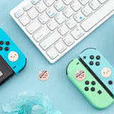 Steamed Bun & Bubble Milk Tea Pattern Silicone Joystick Cap, Thumb Grip, for Gamepad, Game Controller, Mixed Color, 16.5~17x16~16.5x7mm, 4pcs/set