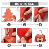 Foldable Imitation Leather Wedding Candy Magnetic Bags, with Bowknot and Word SWEET DAY, Dark Orange, Finish Product: 7x13x8cm