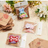 120Pcs Square Paper Hair Clip Bow Display Cards, with 120Pcs Cellophane Bags, for Hair Accessories Supplies Headdress Display Holder, BurlyWood, Cards: 6x6x0.03cm, Hole: 8mm