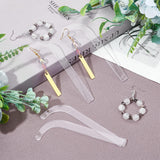 Acrylic Earring Display Sticks, Bent Head, White, 10.9x3.5x0.2cm, 10pcs/set
