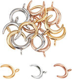 304 Stainless Steel Pendants, Double Horn/Crescent Moon, Golden & Stainless Steel Color, 16.5x14.5x2mm, Hole: 2.3mm, 15pcs/box