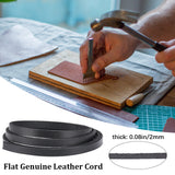 3Pcs Flat Leather Jewelry Cord, Jewelry DIY Making Material, Black, 6x2mm, about 80cm/pc