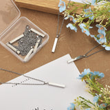 10Pcs 201 Stainless Steel Rectangle Pendant Necklace, Stainless Steel Color, 20.08 inch(51cm)