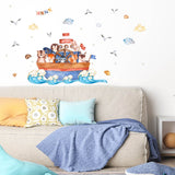 PVC Wall Stickers, Wall Decoration, Sailboat, 390x1050mm, 2pcs/set