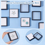 Acrylic Jewelry Box with Window, Visual Box, Square, Black, 6.1x6.05x2cm