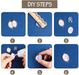 DIY Link Making, with Tibetan Style Oval Alloy Cabochon Connector Settings and Transparent Oval Glass Cabochons, Clear, Connector Setting: Tray: 25x18mm, 34x20.5x2mm, Hole: 2mm, Cabochon: 25x18x5mm, 48pcs/set