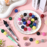 40Pcs 10 Style Round Resin Rhinestone Graduated Beads, with UV Plating Acrylic Round Beads Inside, Chunky Bubblegum Ball Beads, Mixed Color, 18~20mm, Hole: 2~2.5mm, 4Pcs/style