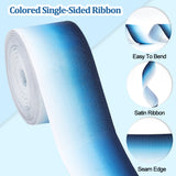 Gradient Color Polyester Grosgrain Ribbons, Flat, Prussian Blue, 1-1/2 inch(38mm), 10 Yards/Roll